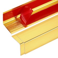 3Pcs Aluminum Corner Guards, 35" x 1" Metal Corner Protectors, Brushed Gold