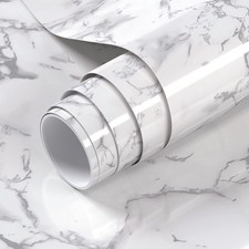 VOLEAAR Grey Marble Contact Paper 35"x196" Peel Stick Wallpaper PVC