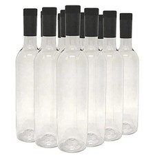Plastic Wine Bottles  Screw Caps, Clear, 750ml - Pack of 12
