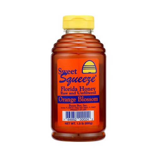 Sweet Squeeze Raw Orange Blossom Honey – 3 Lbs, Unpasteurized & Unfiltered In Squeeze Bottle