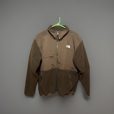 #ad The North Face Denali Fleece Jacket Mens Large Brown Full Zip Nylon Panel $85.97