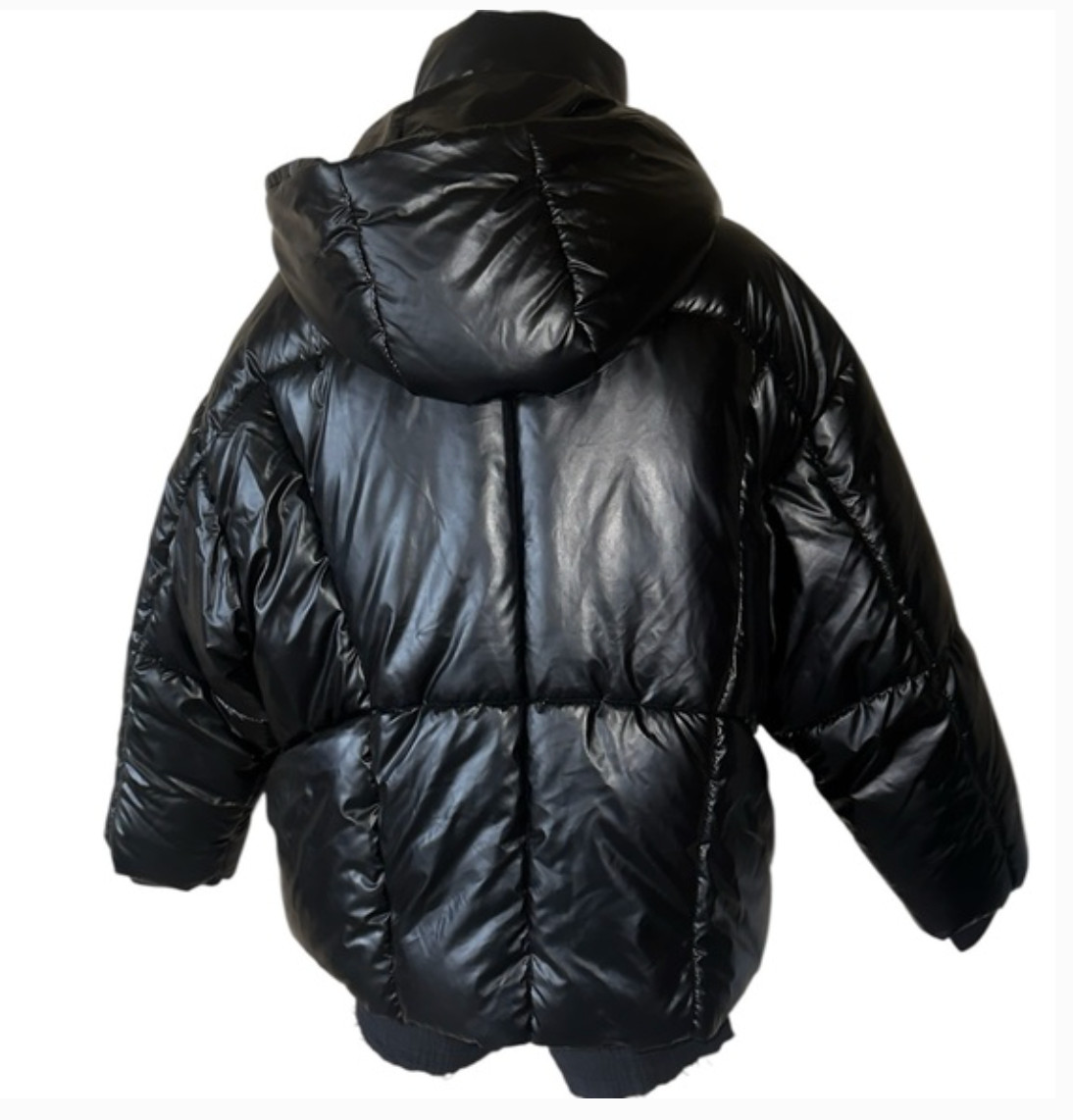 NWT Zara Water Repellent Puffer Anorak 3427/770 Classic Black Hooded Oversize S thumbnail 12