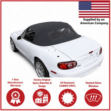 Miata Convertible Top 2 Pc Zipper Factory Wheated Glass Window 90-05 Vinyl