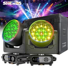 2Pc NEW 19x15W RGBW Zoom Wash Moving Head Light LED Beam Stage Light Flightcase