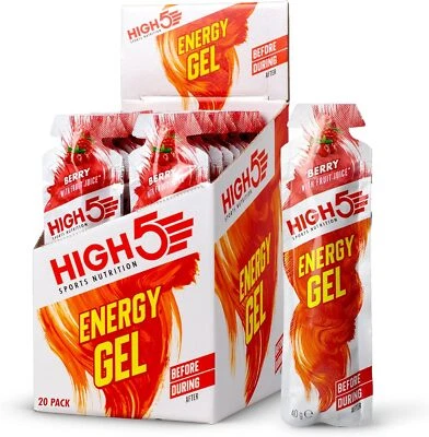 HIGH5 Energy Gel Quick Release Energy On The Go from Natural Fruit Juice (20 x