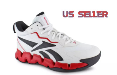 Reebok Zig Encore Mens Red/White Synthetic Lace Up Lifestyle Sneakers Shoes NEW!