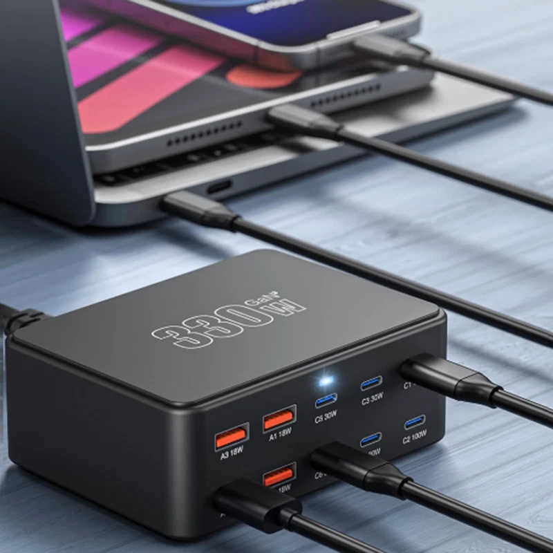 330W GaN Charging Station - 10-Port USB-C PD Fast Charger Hub for Laptop/Phone - Image 2 of 4