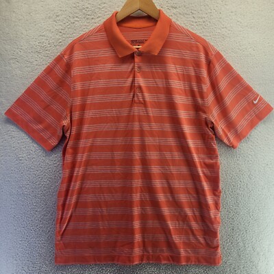 Nike Golf Tour Performance Polo Shirt Mens Large Orange Dri Fit