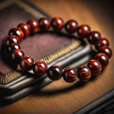 Natural Red Tiger Eye Handmade Beads Stretch Women Men Healing Balance Bracelet