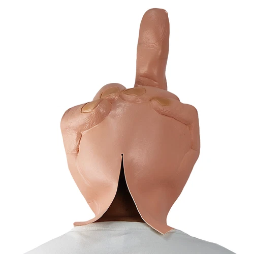 Halloween Middle Finger Mask Halloween Middle Finger Head Mask Latex Full Head - Picture 5 of 18