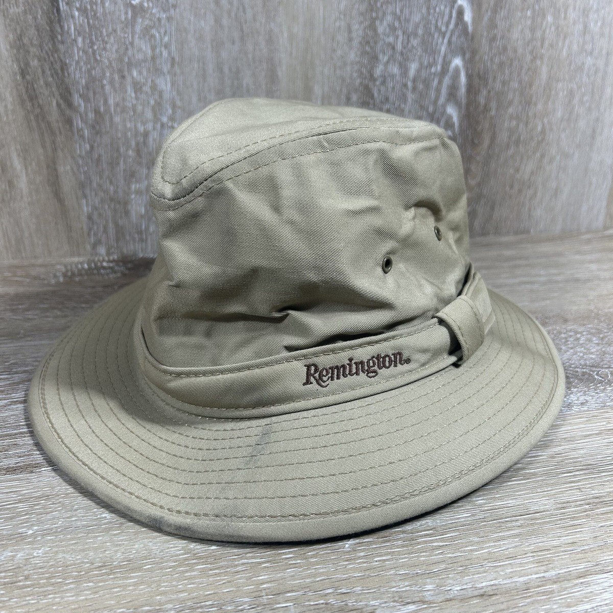 Vintage Remington Hat Fedora Hunting Fishing Bucket Cap Beige Made In USA  Medium