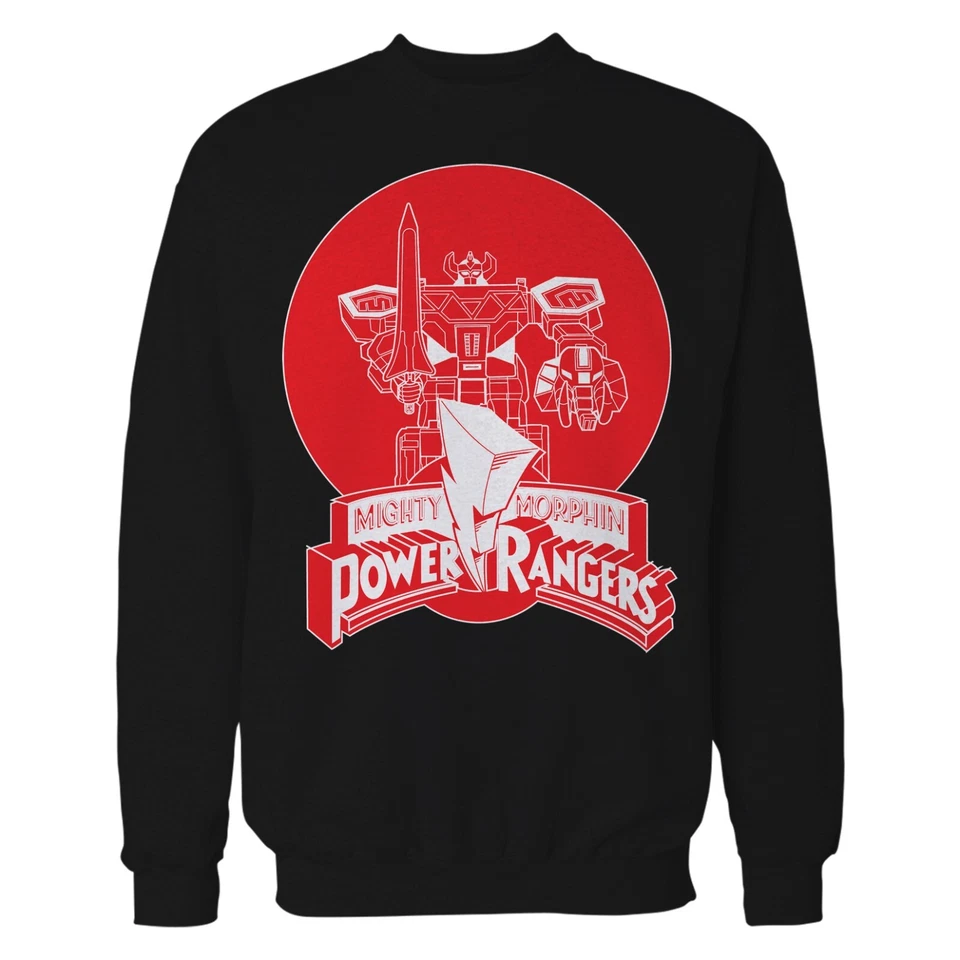 Sudadera Oficial Power Rangers Logo Megazord Circle Suéter Mighty Morphin Foto 3 de 4