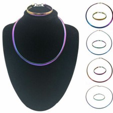 Chain Sets Stainless Necklace Bracelet Women Steel Collar Colorful Jewelry
