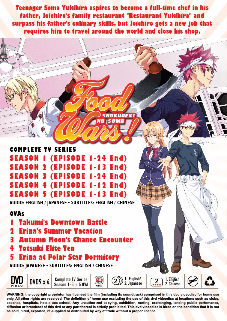 ANIME DVD~Food Wars!Shokugeki No Soma Season 1-5(1-86End)English sub+FREE  GIFT