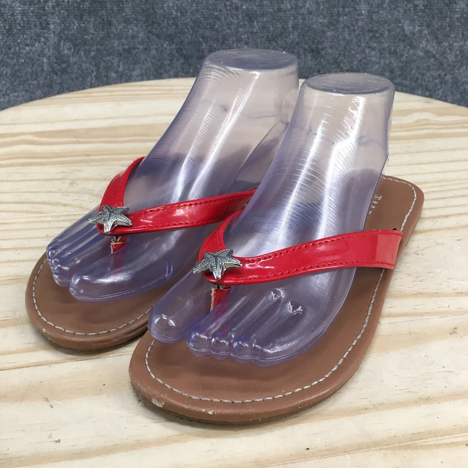 Talbots Sandals Womens 7 Flip Flop Red Slip On Casual Toe Post Open Toe Low Top - Image 3 of 4