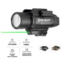 OLIGHT Baldr Pro Green Laser Weapon Tactical Pistol Light 1350 lumen strobe mode