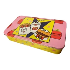 McDonald's Tin- Pencil/Crayon Holder- 1996- Happy Meal- Pink & Yellow