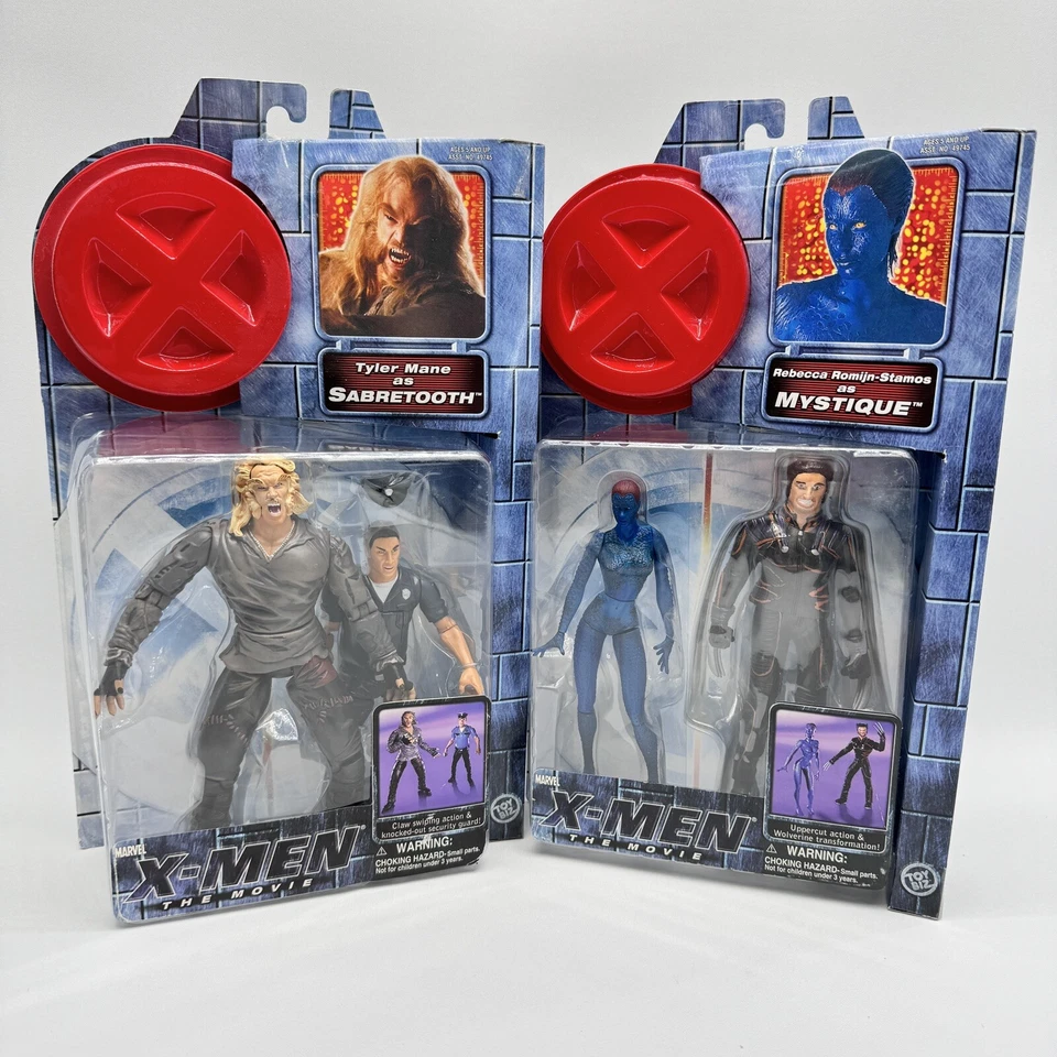 Juego de 2 figuras de acción Marvel X-Men Legends Sabretooth y Mystique Toybiz Foto 2 de 4