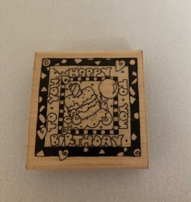 JRL Designs - Rubber Stamp - Happy Birthday To You -With Cake - | eBay