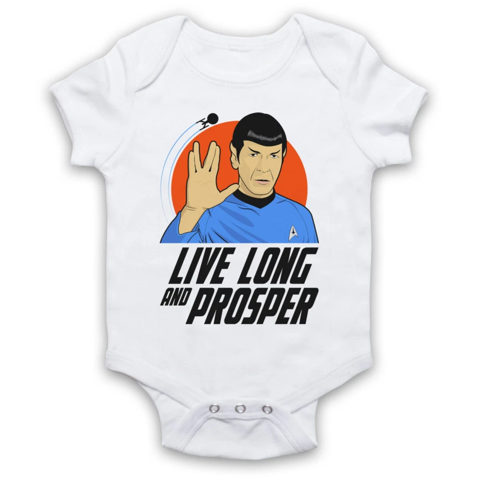 THE GUNS OF BRIXTON SPOCK LIVE LONG AND PROSPER STAR VULCAN SALUTE TREKKIE BABY BABYGROW