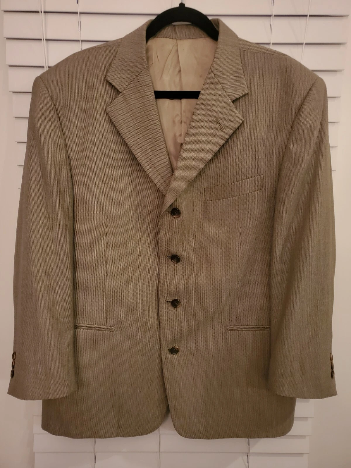Giacca sportiva blazer 4 bottoni MONSIEUR by GIVENCHY marrone abbronzatura lana peggiorata 44 corta