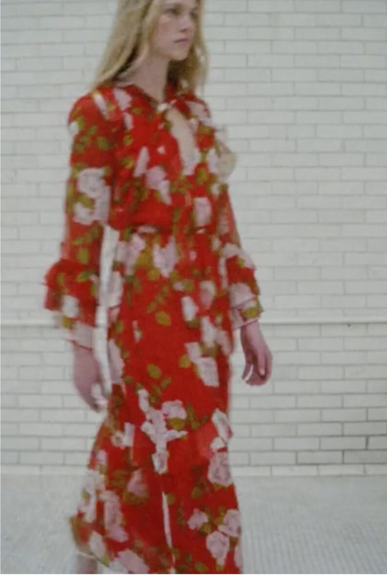 knee length dresses for ladies Zara inspired loose belted floral dress main image 0