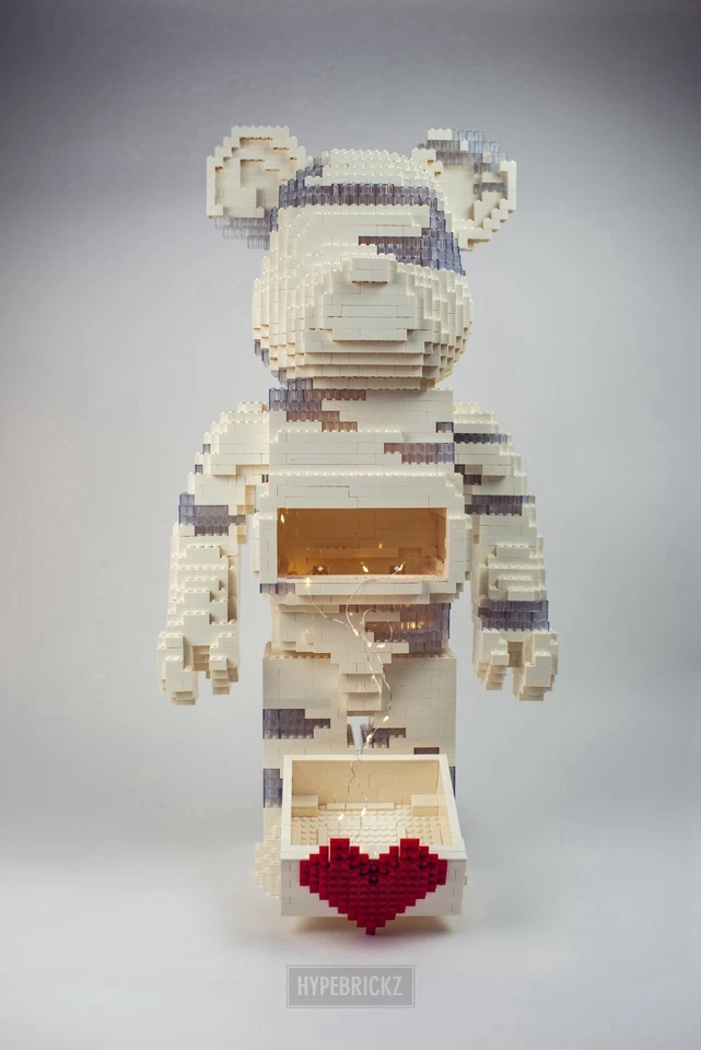 Giant Lighting up 1000% Bearbrick made with real bricks pieces Sneakerhead Gifts - Image 3 of 4