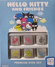 Hello Kitty & Friends Premium Custom  Engraved Dice Set + Custom Tin ~ SANRIO ~ 