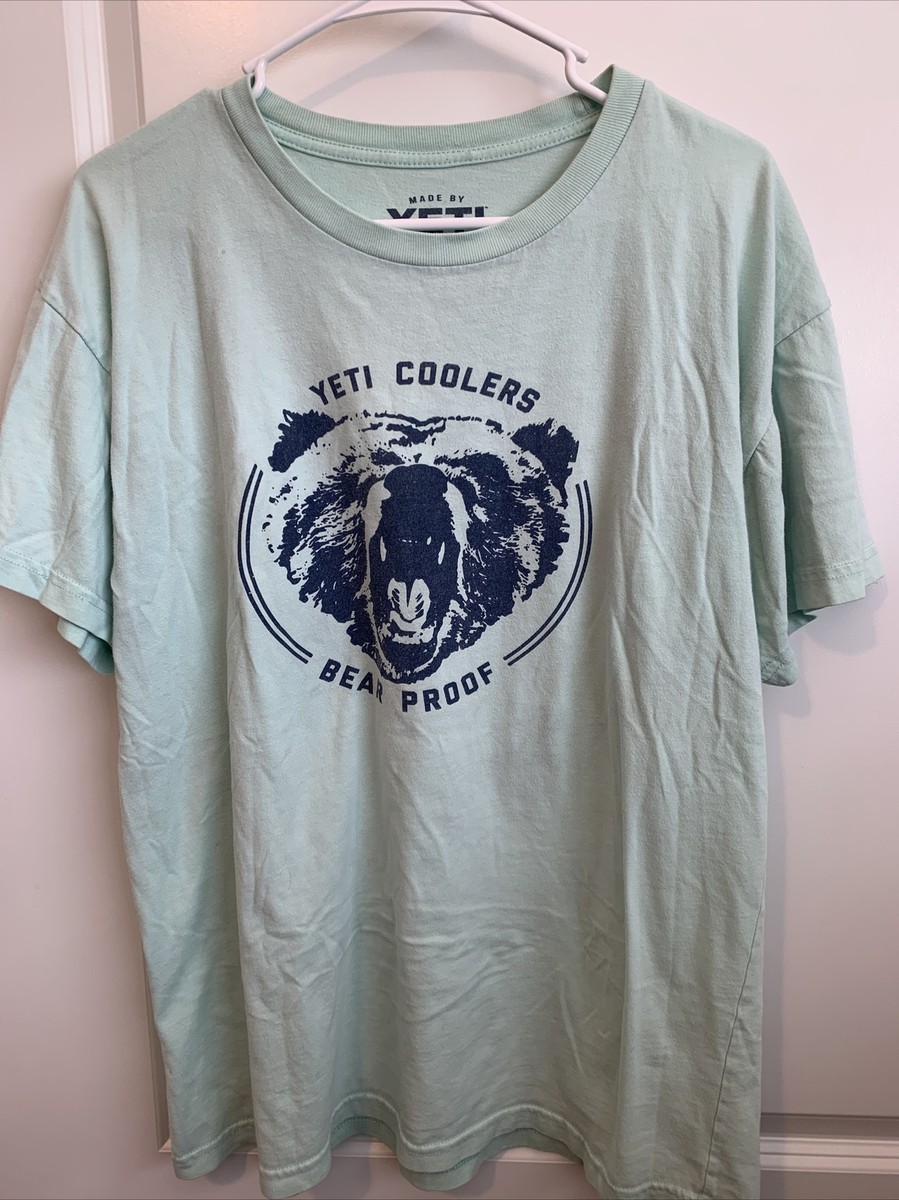 Yeti Coolers Bear Proof Mint Green T Shirt Mens Size Large