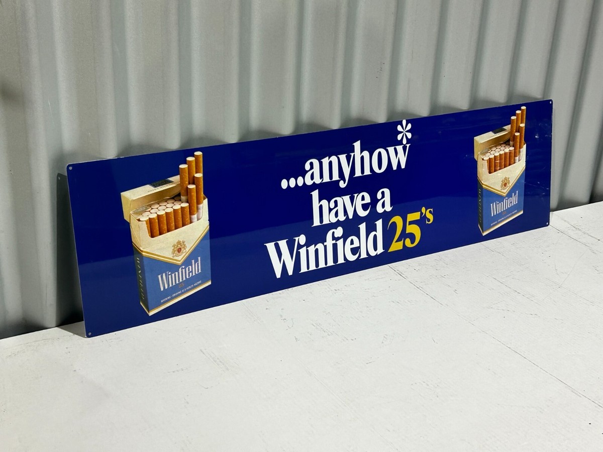 winfield cigarettes website australia WINFIELD BLUE CIGARETTES METAL SIGN ADVERTISING 800 mm x 200 mm FREE POST
