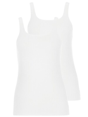 Lisca Emma 023250 2er Pack Damen Trägerhemd in Schwarz oder Weiss