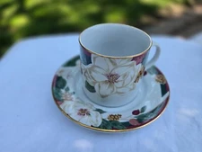 Tienshan Magnolia Pattern Cup & Saucer Set of 3 #OSSH