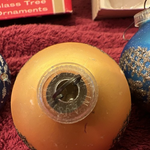 6 Vintage Austrian GLASS Christmas Ornament In Box 2 1/2” wide - Picture 11 of 16