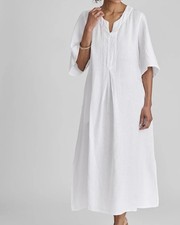 Flax Linen Caftan Maxi Dress NWT Medium