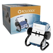 Rotary Business Card File 400 Card Capacity Black Desk Organizer Swivel Holder