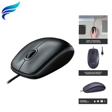 Ambidextrous Wired USB Mouse - Ideal for Work with 3 Buttons and Optical Sensor