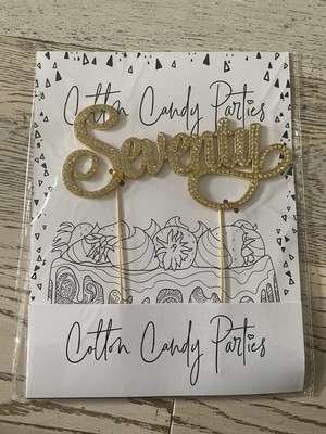 Cotton Candy Parties Cake Topper For 70th Birthday GOLD