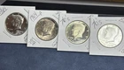 4 Coin JFK Half Dollar Set 1964 Proof 1976-S Proof BU 1974 Toned