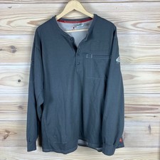 Bulwark Henley Shirt Mens XL Gray FR iQ Series Westex G2 CAT2 Long Sleeve Work