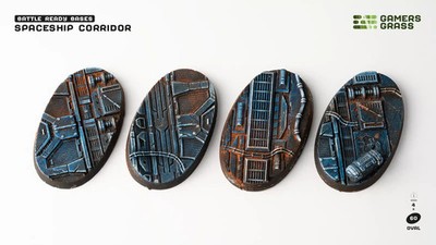 Gamers Grass Battle Ready Bases - Spaceship Corridor - Oval 60mm (x4)