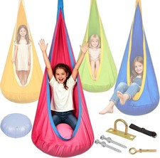 Kids Pod Swing Chair Cotton Hammock Sensory Swing Indoor  Outdoor Use Autism
