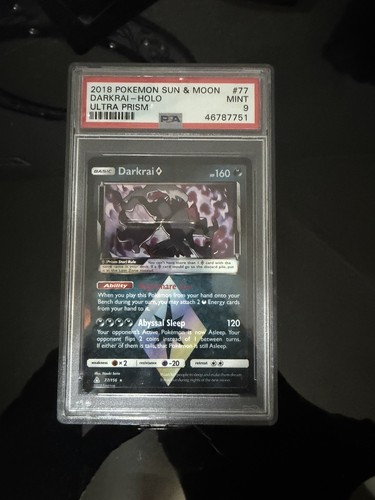 Pokémon 2018 Ultra Prism Darkrai Prism Star Holo 77/156 77 PSA 9 Rare