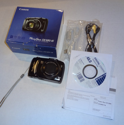 Canon PowerShot SX120 IS 10 MP Digital Camera 10x Optical Zoom Black