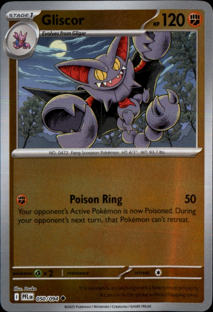 Gliscor Reverse Holo Uncommon ME02: Phantasmal Flames 050/094 NM