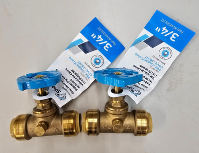 Sharkbite 24635LFZ 3/4  Stop Valve With Drain Vent Lead Free PEX Copper CPVC