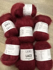 Lang Yarns Lace Mohair Superkid Silk 25gram 310 Meters burgundy red
