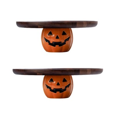 Standplatte Halloween Cupcake Ständer Porzellan Kürbis