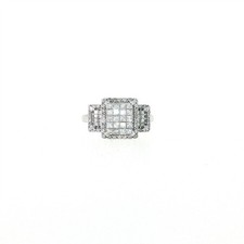 VINTAGE DESIGNER KALLATI DIAMOND CLUSTER COCKTAIL RING 14K WHITE GOLD SIZE 7