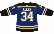 ✅ Adidas St. Louis Blues Jake Allen NHL Hockey Royal Blue Third Jersey Men S 💯