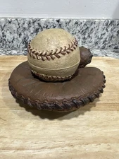 Russ Berrie & Co Hinged Baseball & Glove Trinket Box- “Yesterday’s Ballgame”
